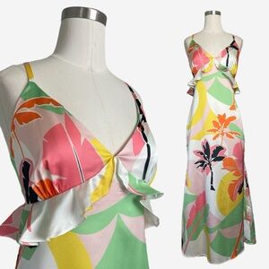 Never Fully Dressed NWT Palm Hannah midi dress tropical resort ruffle beachy 6